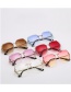 Fashion Pink Yellow Diamond-set And Cut-edge Diamond-set Sunglasses