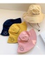 Fashion Yellow Happy+pink Bunny Children's Double-sided Letter Printing Anti-sack Hat