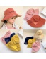 Fashion Blue-brown Double-sided Hat D Children's Double-sided Letter Printing Anti-sack Hat