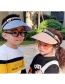 Fashion Cream Color Children's Letter Knitted Sunscreen Empty Top Hat
