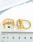 Fashion Light Green Gold Plated Diamond Crystal Eye Open Ring