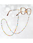 Fashion White Peace Letter Rice Beads Love Heart Beaded Halter Glasses Chain