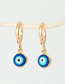 Fashion Golden Lake Blue Dripping Eyes And Earrings