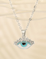 Fashion Dripping Oil White Eyes Silver Alloy Diamond Eye Necklace