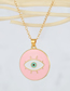 Fashion Round Hollow Eyelashes Eyes Alloy Point Diamond Eye Necklace
