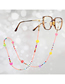 Fashion White Letter Rice Bead Beaded Butterfly Halterneck Glasses Chain