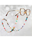 Fashion White Acrylic Leopard Print Chain Halter Neck Glasses Chain