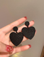 Fashion Black Alloy Heart Earrings