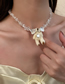 Fashion Little Bear Diamond Plush Bear Beaded Necklace