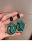 Fashion Blue Oval Lava Stone Earrings