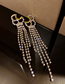 Fashion Gold Diamond Love Heart Tassel Earrings