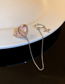 Fashion Star Pink Right Ear Diamond-studded Star Tassel Single Ear Bone Clip