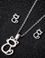 Fashion Silver Stainless Steel Hollow Cat Earrings Necklace Set