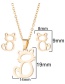 Fashion Silver Stainless Steel Hollow Cat Earrings Necklace Set
