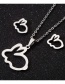 Fashion Silver Stainless Steel Bunny Earrings And Necklace Set
