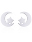Fashion Silver Stainless Steel Moon Star Necklace And Earring Set