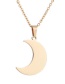 Fashion Gold Stainless Steel Moon Stud Earrings Necklace Set
