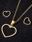 Fashion Gold Stainless Steel Love Ear Stud Necklace Set