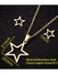 Fashion Gold Stainless Steel Five-pointed Star Stud Earrings And Necklace Set