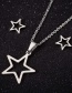 Fashion Silver Stainless Steel Five-pointed Star Stud Earrings And Necklace Set