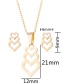 Fashion Gold Stainless Steel Hollow Heart Necklace And Earrings Set