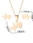 Fashion Gold Stainless Steel Ecg Earrings Necklace Set