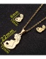 Fashion Gold Stainless Steel Pregnant Mother Shaped Necklace And Earring Set