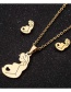 Fashion Gold Stainless Steel Pregnant Mother Shaped Necklace And Earring Set