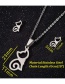 Fashion Silver Stainless Steel Cat Ear Stud Necklace Set