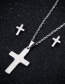 Fashion Steel Color Stainless Steel Cross Necklace And Earring Set