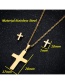 Fashion Gold Stainless Steel Cross Necklace And Earring Set