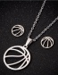 Fashion Steel Color Stainless Steel Hollow Tennis Stud Earrings Necklace Set