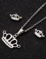 Fashion Gold Stainless Steel Crown Necklace And Earring Set