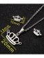 Fashion Steel Color Stainless Steel Crown Necklace And Earring Set