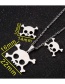 Fashion Gold Stainless Steel Skull Earrings Necklace Set