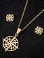 Fashion Gold Compass Stud Necklace Set