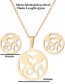 Fashion Gold Geometric Round Love Letter Necklace And Earrings Set