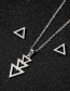 Fashion Gold Stainless Steel Geometric Triangle Earrings Necklace Set