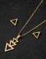 Fashion Gold Stainless Steel Geometric Triangle Earrings Necklace Set