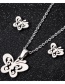 Fashion Steel Color Stainless Steel Butterfly Earring Necklace Set