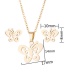Fashion Gold Stainless Steel Butterfly Stud Necklace Set