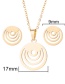 Fashion Steel Color Stainless Steel Hollow Geometric Round Stud Earrings Necklace Set