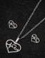 Fashion Steel Color Stainless Steel Love Ear Stud Necklace Set
