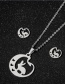 Fashion Steel Color Stainless Steel Rabbit Moon Necklace And Earring Set
