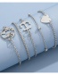 Fashion Silver Five-piece Alloy Map Anchor Love Bracelet