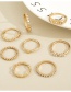 Fashion Gold Diamond Eight Pointed Star Pearl Geometric Ring Set