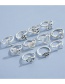 Fashion Silver Alloy Hollow Love Heart Star Moon Ring Set