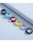 Fashion Color Alloy Spray Paint Geometric Opening Ring Set