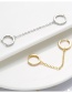 Fashion White Gold Micro-inlaid Zirconium Chain Double Pierced Earrings