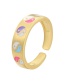 Fashion Color Dripping Gossip Opening Ring